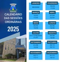 Calendário das Sessões Ordinárias 2025